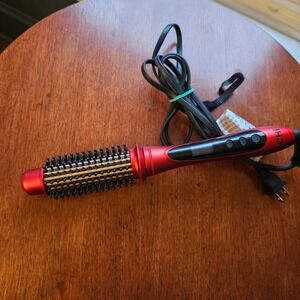 WORKS! CHI tourmaline Ceramic Heated Round Brush 1.25 Red Hot Styler CA2168